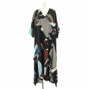 22SS トリミングフレアドレス Trimming Flare Dress ワンピース ロング Vネック