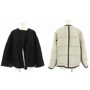 ビー .B 23SS リネンコットンレーヨンボンディングノーカラージャケット リバーシブル