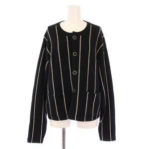 .B 23AW スムースカシミヤピンストライプカーディガン ニット 長袖 クルーネック ストレッチ F