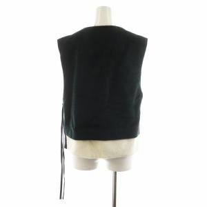 TOMORROWLAND .B 22AW スーリーアルパカ Vネックベスト サイドジップ シルク 絹 F 緑 グリーン 白 ホワイト