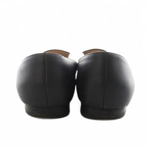 GUCCI ホースビット ローファー モカシン スクエアトゥ レザー 37.5 黒 ブラック 466702 /AN20