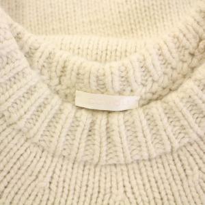 COMOLI ハンドクルーネックニット セーター 長袖 無地 ウール モヘヤ混 シルク混 2 アイボリー J03-06007