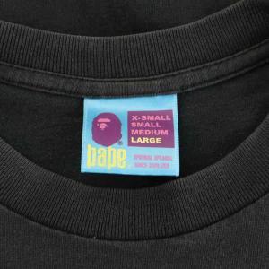 A BATHING APE Tシャツ カットソー 半袖 ロゴ L 黒 ブラック 黄 イエロー /AN39
