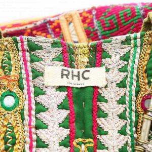 Ron Herman トートバッグ ハンドバッグ 刺繍 装飾 マルチカラー オレンジ 赤 レッド 茶 ブラウン 緑 グリーン