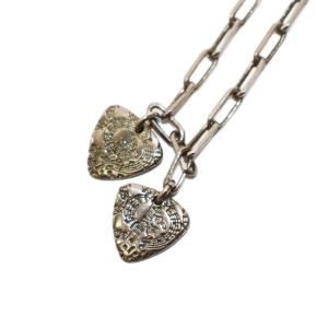 2連ピック チェーンネックレス ペンダント シルバーカラー /KH