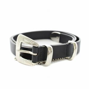 レザーウェスタンベルト LETHER WESTERN BELT ハトメ チェーン レザー 黒 ブラック