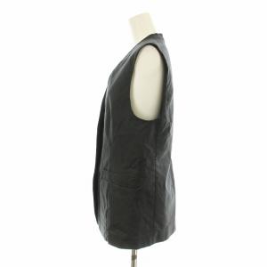 SLOBE IENA 24SS フレンチリネンコットンベスト ジレ 麻 リネン混 F 黒 ブラック 24010912602010