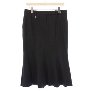 マーメイドスカート タイト ミモレ ロング ジップフライ ストレッチ 42 チャコールグレー /BB