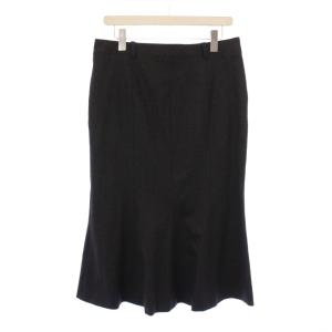 CELINE マーメイドスカート タイト ミモレ ロング ジップフライ ストレッチ 42 チャコールグレー /BB