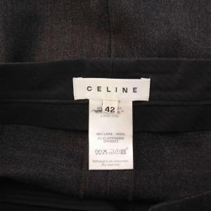 CELINE マーメイドスカート タイト ミモレ ロング ジップフライ ストレッチ 42 チャコールグレー /BB