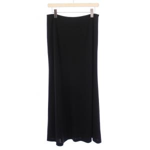 FASHION フレアスカート マキシ ロング ストレッチ 無地 73 黒 ブラック タグ付き /BB