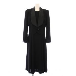 セットアップ テーラードジャケット アウター ショート丈 ウール シルク混 フレアワンピース ミモレ ロング