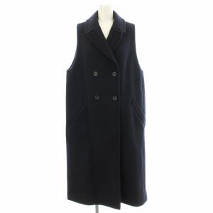 ノースリーブ コート 16-010-922-3040 ベスト ジレ ウール ロングコート 38 ネイビー