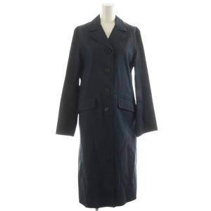 チェスターコート ロング丈 コットン 42 紺 ネイビー /AN31