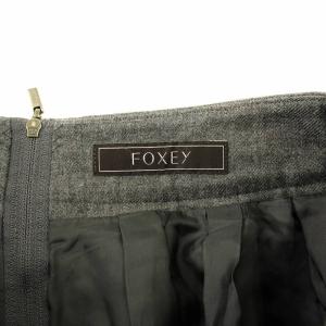 FOXEY ダイアゴナル スカート 38 グレー 36643