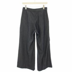 HYKE ワイドパンツ ジップフライ リボン 2 紺 ネイビー /YT