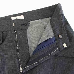 HYKE ワイドパンツ ジップフライ リボン 2 紺 ネイビー /YT