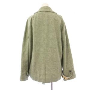 LEONARD ジャケット アウター ダブル ショート丈 ウール シルク リボン 38 緑 グリーン /BB