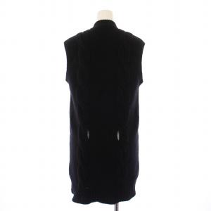 CELINE ニットベスト プルオーバー Vネック ストレッチ カシミヤ ウール混 L 黒 ブラック /BB