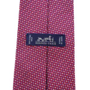 HERMES ネクタイ 総柄 シルク フランス製 赤 659113T /BM OH