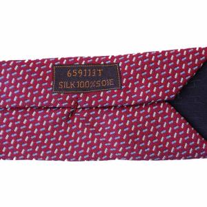 HERMES ネクタイ 総柄 シルク フランス製 赤 659113T /BM OH
