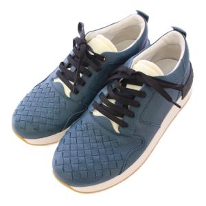 BOTTEGA VENETA イントレチャート ローカットスニーカー 39 ネイビー