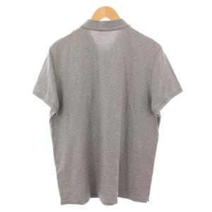 MONCLER ポロシャツ 半袖 レギュラーカラー ハーフボタン ロゴ ワッペン ワンポイント ストレッチ XL グレー
