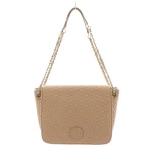 ショルダーバッグ チェーン ロゴ キルティング レザー ピンク /AN24 D