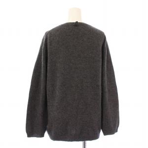 MARGARET HOWELL ニット セーター 長袖 Vネック 薄手 カシミヤ 麻 リネン混 無地 F グレー /BB