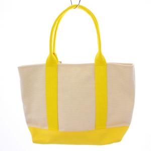 BEAMS サシッコ sasicco トートバッグ ハンドバッグ キャンバス 白 黄 /BM