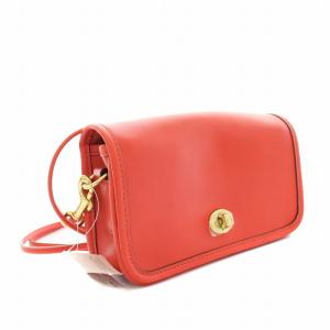 COACH グローブレザーターンロック2wayミニショルダーバッグ クラッチバッグ ポシェット タグ付き 赤 レッド