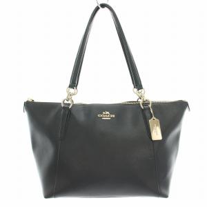 トートバッグ レザー ロゴチャーム 黒 ブラック ゴールド J1561 /YT