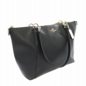 COACH トートバッグ レザー ロゴチャーム 黒 ブラック ゴールド J1561 /YT