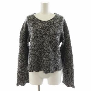 21AW CASHMERE CROP PO MOULINE ニット セーター 長袖 カシミヤ S 黒 ブラック