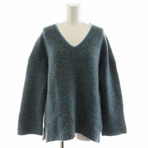 CASHMERE KARENIA MOULINE ニット セーター 長袖 カシミヤ S 青 ブルー 1301720