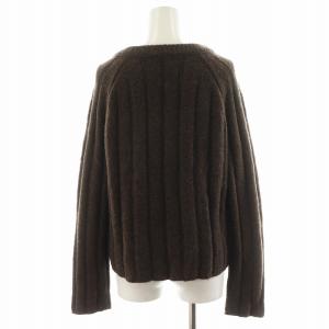 theory luxe 23AW BRUSHED RIB CATY ニット セーター 長袖 Vネック ウール 38 茶 ブラウン