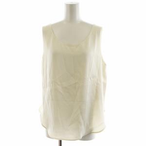 24AW ルナサテンデコルテ2WAYトップス カットソー ノースリーブ 白 ホワイト 24051240107030