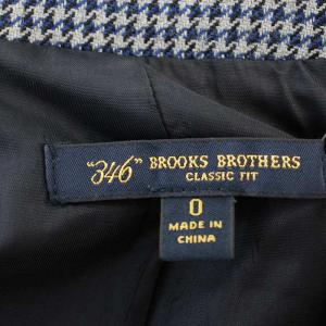 Brooks Brothers CLASSIC FIT テーラードジャケット 100016308 千鳥格子 エルボーパッチ 0 ネイビー