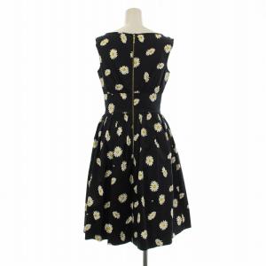 kate spade new york ワンピース ロング 花柄 ノースリーブ 0 黒 ブラック 白 ホワイト 黄 イエロー NJMU5916