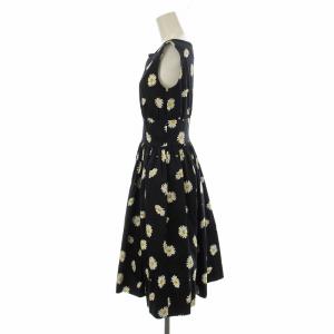 kate spade new york ワンピース ロング 花柄 ノースリーブ 0 黒 ブラック 白 ホワイト 黄 イエロー NJMU5916