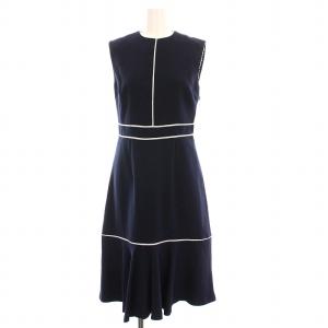 ノースリーブ レース切替 ワンピース ロング 36 ネイビー CWF0181075 /YM