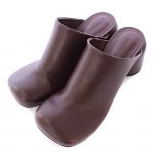 Chunky Heel Sabot チャンキーヒールサボ ミュール スクエアトゥ ブロックヒール フェイクレザー