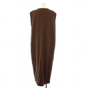 SLOANE ワンピース マキシ ロング ノースリーブ クルーネック ストレッチ 無地 2 茶 ブラウン SL8S-T691