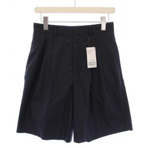 bermuda バミューダパンツ ハーフパンツ ショートパンツ タック ワイド ジップフライ 38 紺