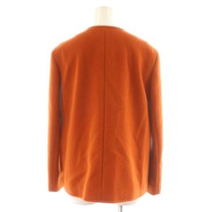 mademoiselle NON NON ノーカラージャケット くるみボタン ウール アウター M オレンジ DD374FJM008 /AN27