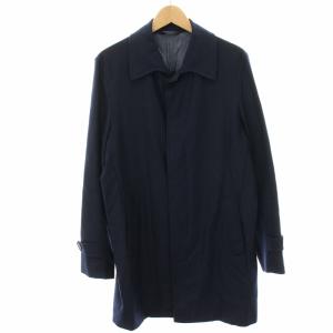 ロロピアーナウールステンカラーコート ロング L 紺 ネイビー 3125-199-0198 /HN