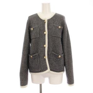 24SS ラメツイードニットジャケット アウター 2 グレー 44154070 /YM