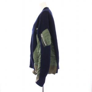 sacai ニットドッキング ボンバージャケット 2 カーキ ネイビー 19-04579