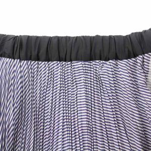 sacai フレアスカート イージー 変形 ミモレ ロング ウエストゴム レース 切替 ストライプ柄 ペチコート付き