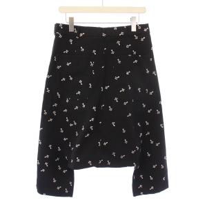 COMME des GARCONS COMME des GARCONS コムコム サルエルパンツ ジップフライ ストレッチ 刺繍 総柄 XS 黒 ブラック /BB